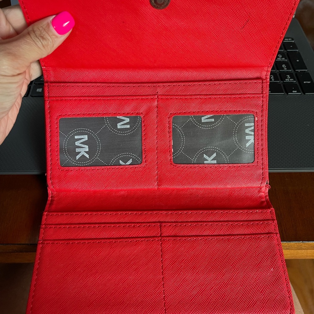 Michael Kors black and red multiple opening wallet new without tags never used. - Picture 2 of 9